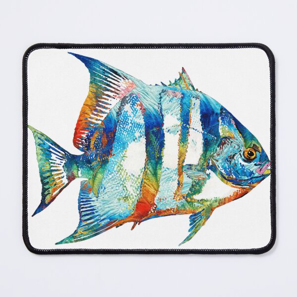 Item preview, Colorful Spadefish Fish Art On White designed and sold by Sharon Cummings Art.