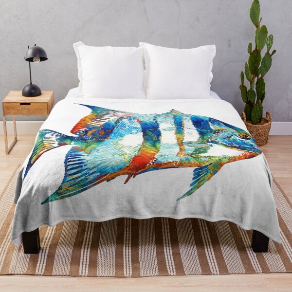 Item preview, Colorful Spadefish Fish Art On White designed and sold by Sharon Cummings Art.