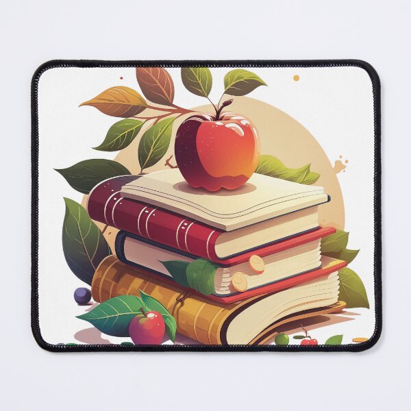 Item preview, Red Apple Sitting on Pile of Books designed and sold by outgougachop.