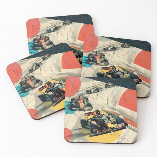 Item preview, Cars zooming through a circuit amidst geometric patterns Art Inspired By Nature And The Active Outdoors designed and sold by CDC40.