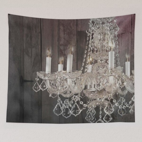 Item preview, rustic barn wood shabby elegance crystal chandelier designed and sold by LEILA ART SPACE.