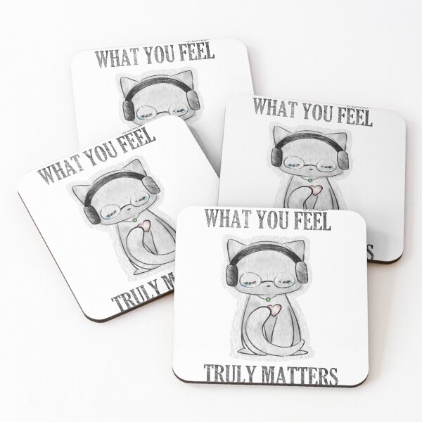 Item preview, Watercolor Cat with Quote – What You Feel Matters designed and sold by lowder.