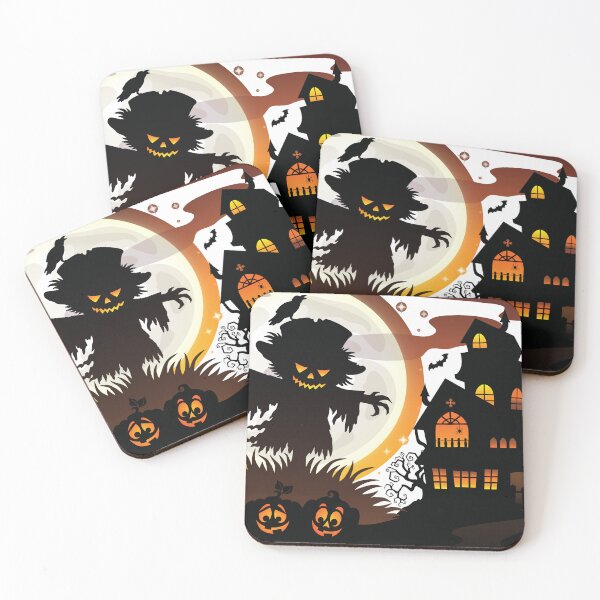 Item preview, Colorful Halloween Haunted House Design – Glowing Jack O’Lantern & Spooky Scarecrow designed and sold by petpuppymania.