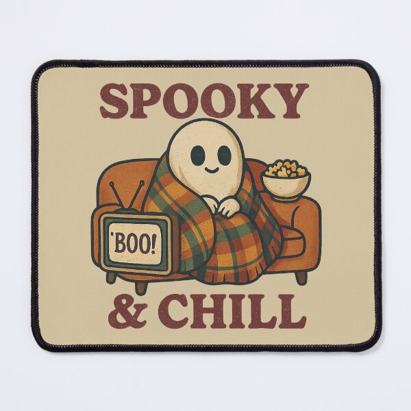 Item preview, Spooky & Chill – Cozy Halloween Ghost Watching TV designed and sold by DesignsByTaina.