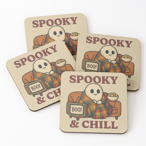 Item preview, Spooky & Chill – Cozy Halloween Ghost Watching TV designed and sold by DesignsByTaina.