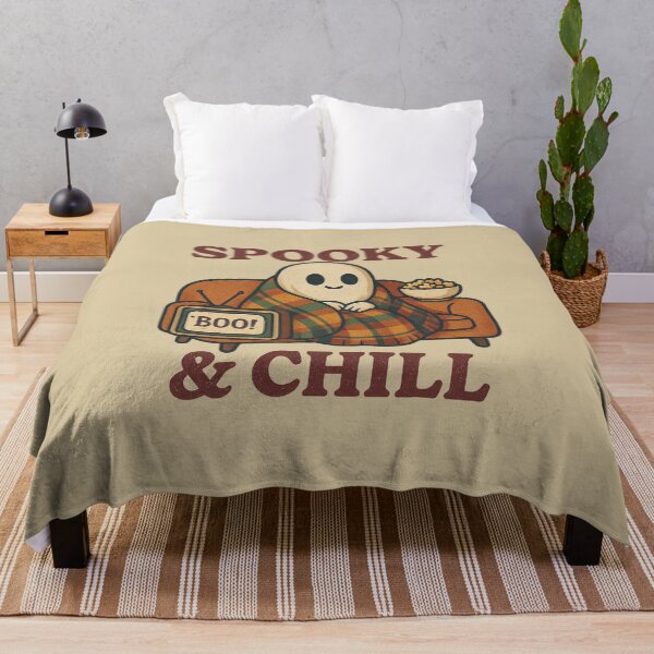 Item preview, Spooky & Chill – Cozy Halloween Ghost Watching TV designed and sold by DesignsByTaina.