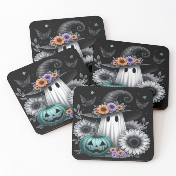 Item preview, witch Ggost with flowers and pumpkin designed and sold by szydelkowanika.