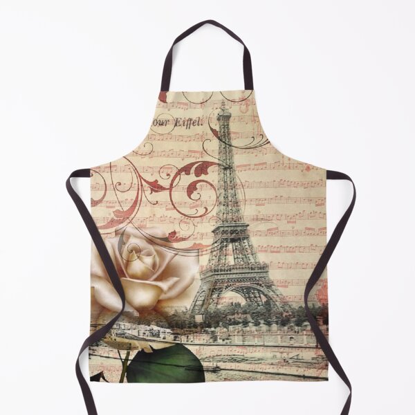 Item preview, dark academia vintage french botanical white rose paris eiffel tower designed and sold by LEILA ART SPACE.