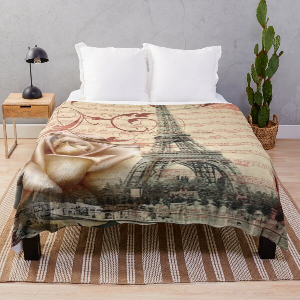 Item preview, dark academia vintage french botanical white rose paris eiffel tower  designed and sold by LEILA ART SPACE.