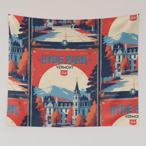 Item preview, Hyde Park Vermont 1950s USA Vintage Travel Tourism designed and sold by TravelersGems.