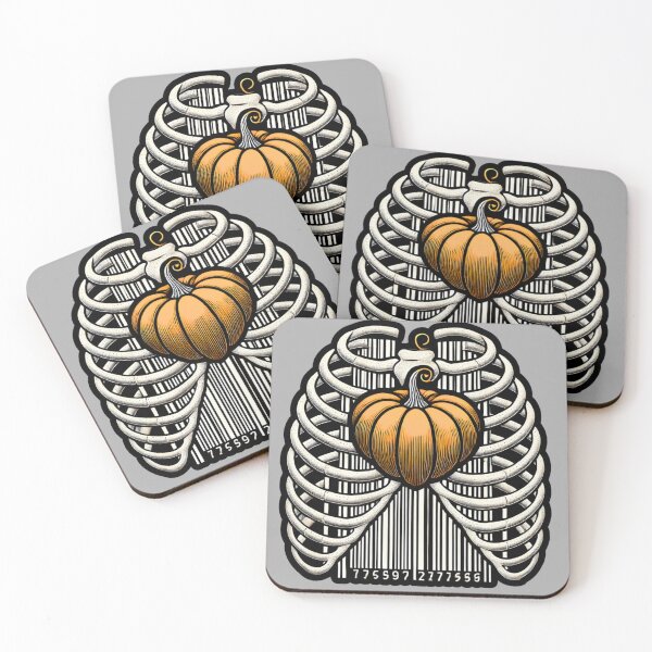 Item preview, Due to Inflation Costume – Ribcage Barcode with Pumpkin designed and sold by I AM BRO.