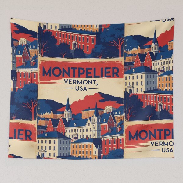 Item preview, Montpelier Vermont 1950s USA Vintage Travel Tourism designed and sold by TravelersGems.