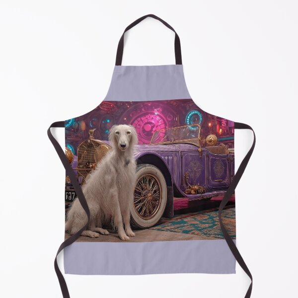 Item preview, A Borzoi dog near a car psychedelic  funk mechanical designed and sold by Verademacedoart.