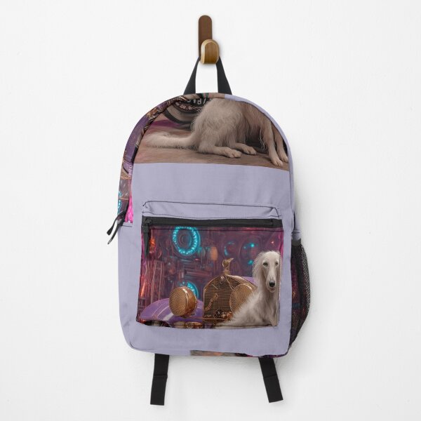 Item preview, A Borzoi dog near a car psychedelic funk mechanical designed and sold by Verademacedoart.