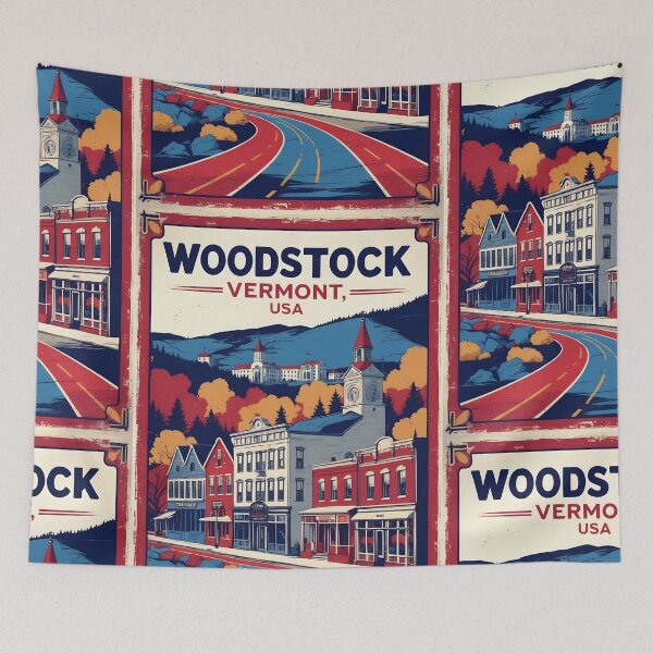 Item preview, Woodstock Vermont 1950s USA Vintage Travel Tourism designed and sold by TravelersGems.