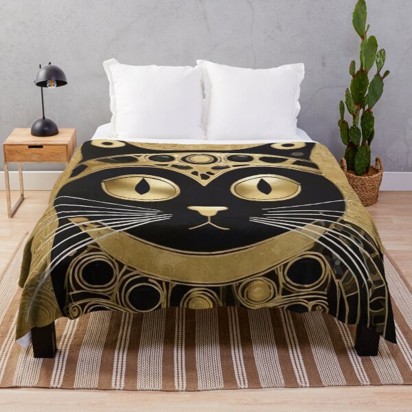 Item preview, Gustav Klimt Black and Gold Cat in Royal Robes designed and sold by Vicky Brago-Mitchell®.