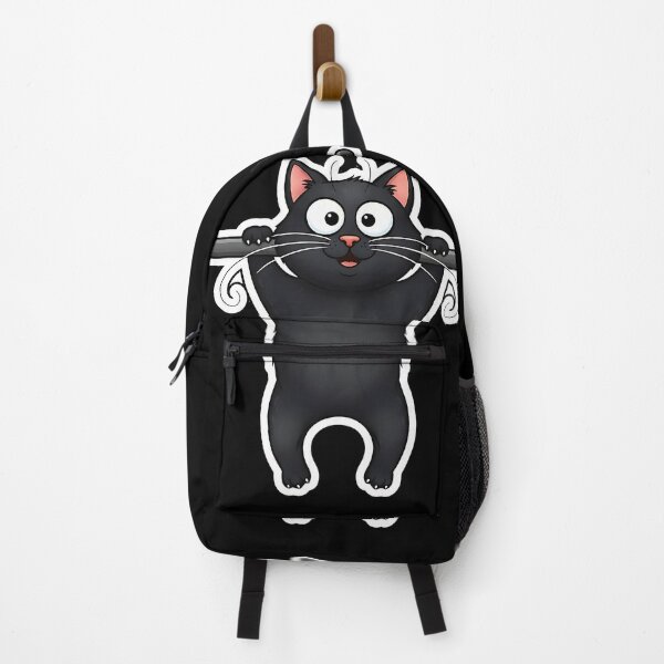 Item preview, Funny Black Cat Hanging Cartoon Cute Playful Kitty Illustration designed and sold by ArtDesignTp.