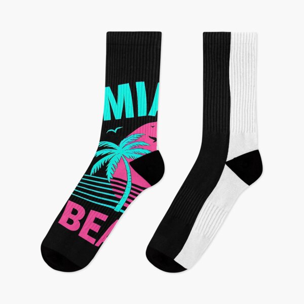 Item preview, MIAMI BEACH: Tropical t-shirt with a retro-style graphic designed and sold by StickerArt Shop.