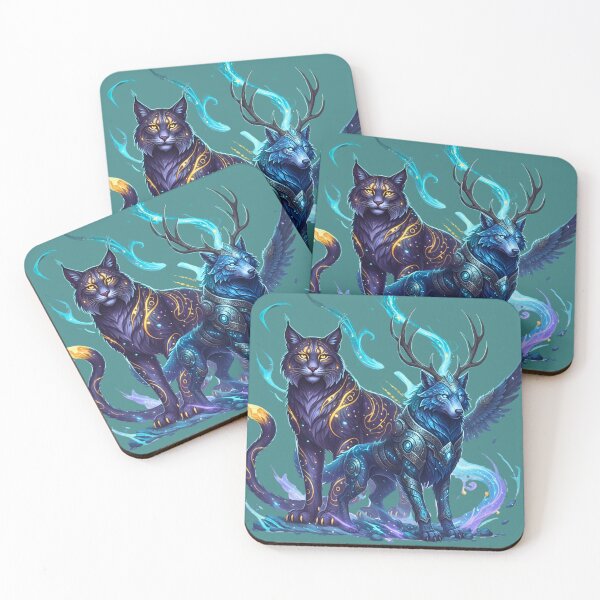 Item preview, Mythical Companions | The Spirit Wolf-Stag & The Celestial Lynx designed and sold by E-SarnEdge.
