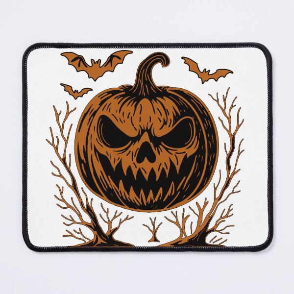 Item preview, Halloween Pumpkin Evil Laughing in a Spooky Forest designed and sold by CorAleArt.