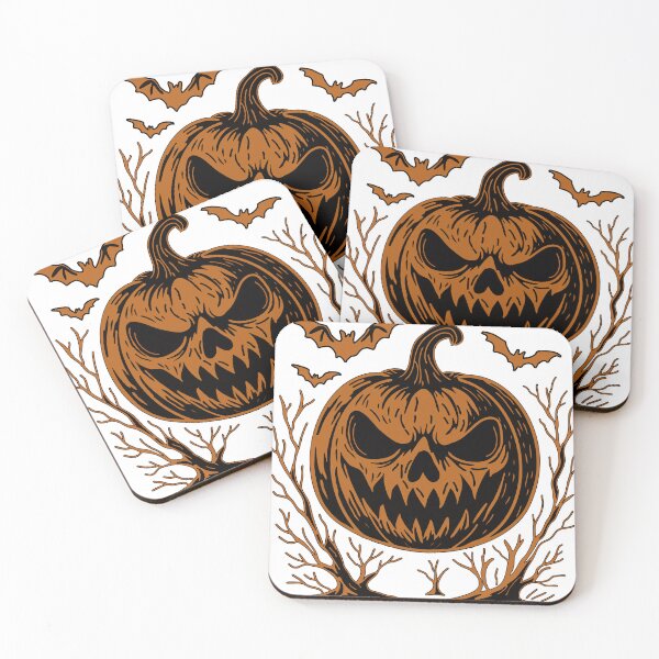 Item preview, Halloween Pumpkin Evil Laughing in a Spooky Forest designed and sold by CorAleArt.