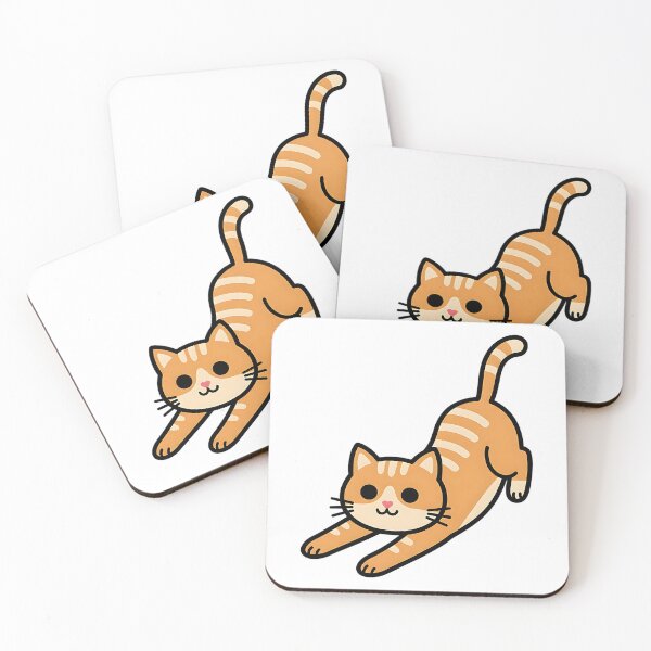 Item preview, Playful Orange Cat Lying Down Cute Cartoon Kitten Illustration designed and sold by ArtDesignTp.