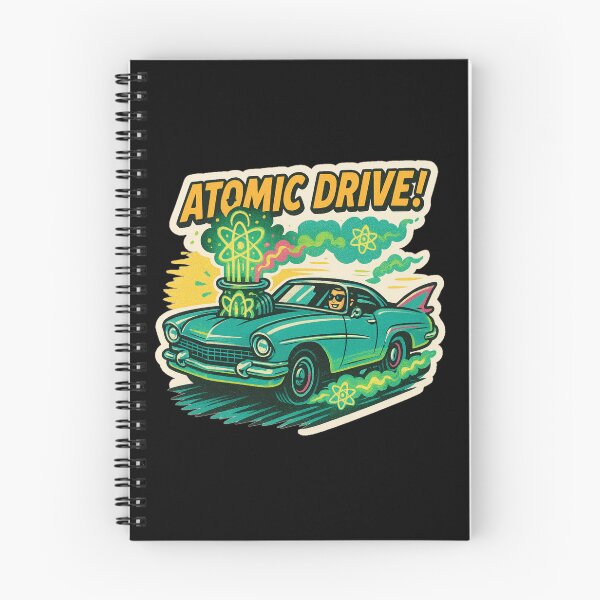 Item preview, Atompunk Car – Atomic Drive Retro Sticker designed and sold by JacobKAurumhead.