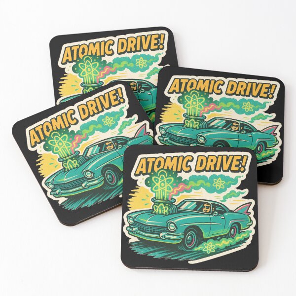 Item preview, Atompunk Car – Atomic Drive Retro Sticker designed and sold by JacobKAurumhead.