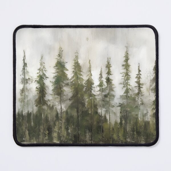 Item preview, Vintage Forest Painting, Watercolor Pine Forest, Rustic Tree Wall Decor, Pine Tree Landscape, Misty Forest Art Print, Pine Tree Painting designed and sold by SavageVision.