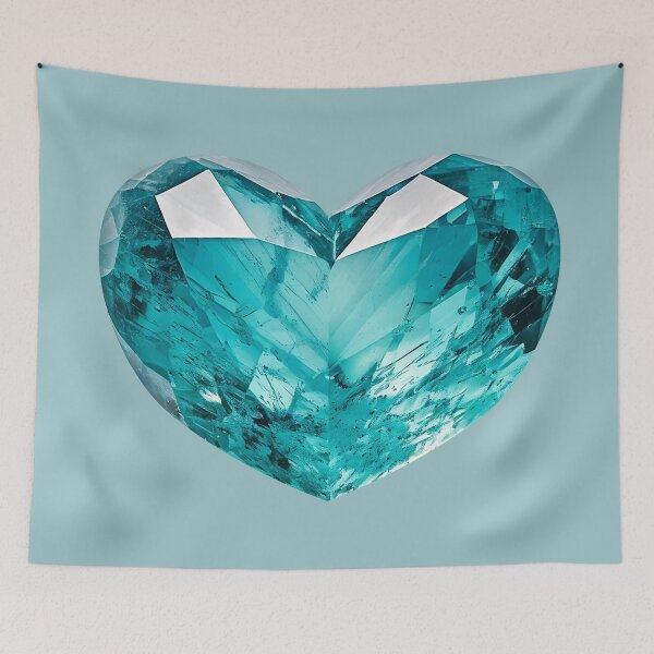 Item preview, March Birthstone - Aquamarine Heart Poster designed and sold by fatchairprint.