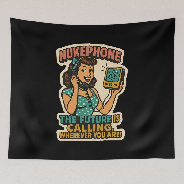 Item preview, Atompunk Retro Pin-Up Phone – Vintage Atomic Age Sticker designed and sold by JacobKAurumhead.