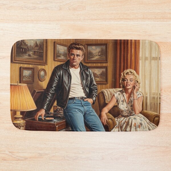 Item preview, James Dean & Marilyn Monroe - Retro Record Listening Art 3rd Edition  designed and sold by Art's Diner.
