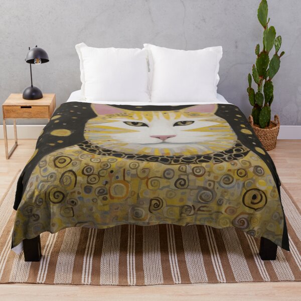 Item preview, Gustav Klimt Beautiful Cat with Pink Nose and Ears designed and sold by Vicky Brago-Mitchell®.