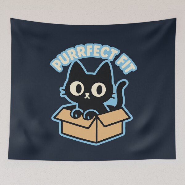 Item preview, Cat in Box – Purrfect Fit Pun designed and sold by Dazzlement.
