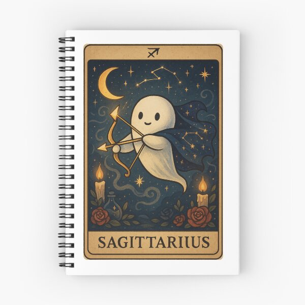 Item preview, Sagittarius | Cute Ghost Zodiac Tarot Card Archer designed and sold by SONandMOONcreationsAU.