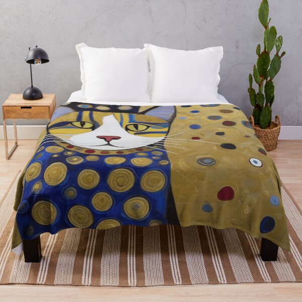 Item preview, Gustav Klimt Cat in Blue and Gold designed and sold by Vicky Brago-Mitchell®.
