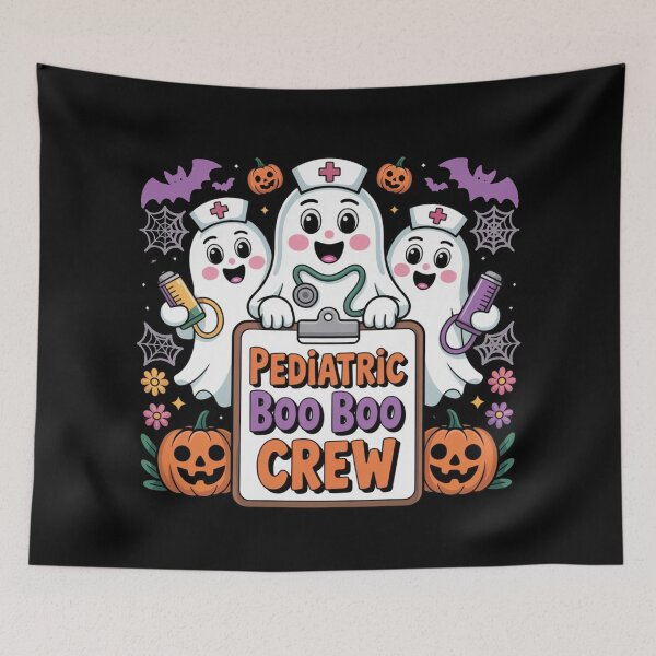 Item preview, Pediatric Nurse Boo Boo Crew Ghost Nurse Halloween Costume designed and sold by Dabbing Turtle Designs.