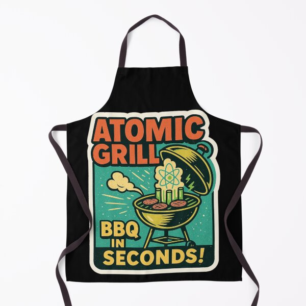 Item preview, Retro Atomic Grill BBQ Sticker – Funny Atompunk Barbecue Comic Art, Nuclear Energy Grill Design designed and sold by JacobKAurumhead.