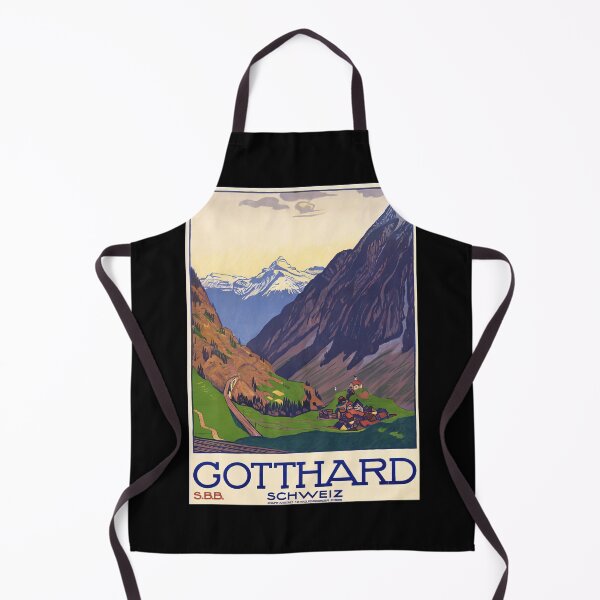 Item preview, Vintage Gotthard Switzerland Rail Poster designed and sold by TeeARTHY.