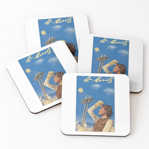 Item preview, Vintage St. Moritz Switzerland Travel Poster designed and sold by TeeARTHY.