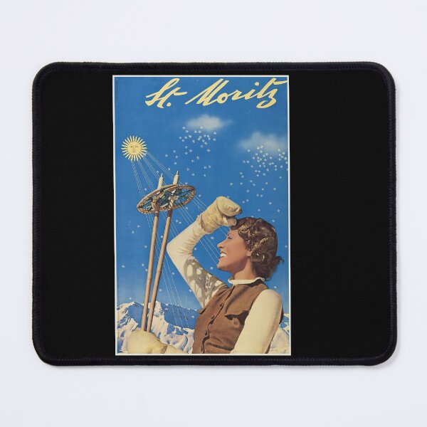 Item preview, Vintage St. Moritz Switzerland Travel Poster designed and sold by TeeARTHY.