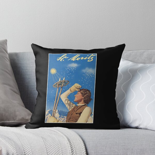 Item preview, Vintage St. Moritz Switzerland Travel Poster designed and sold by TeeARTHY.