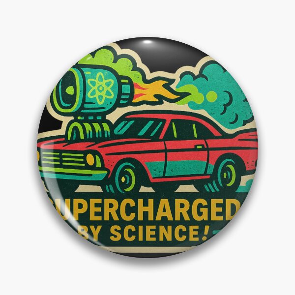 Item preview, Retro Muscle Car Atomic Engine Sticker – Vintage Hot Rod Sci-Fi Comic Art, Funny Car Gift designed and sold by JacobKAurumhead.