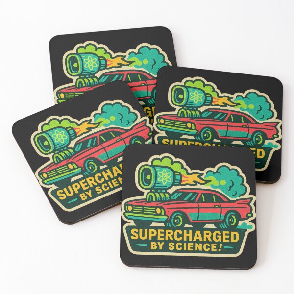 Item preview, Retro Muscle Car Atomic Engine Sticker – Vintage Hot Rod Sci-Fi Comic Art, Funny Car Gift designed and sold by JacobKAurumhead.