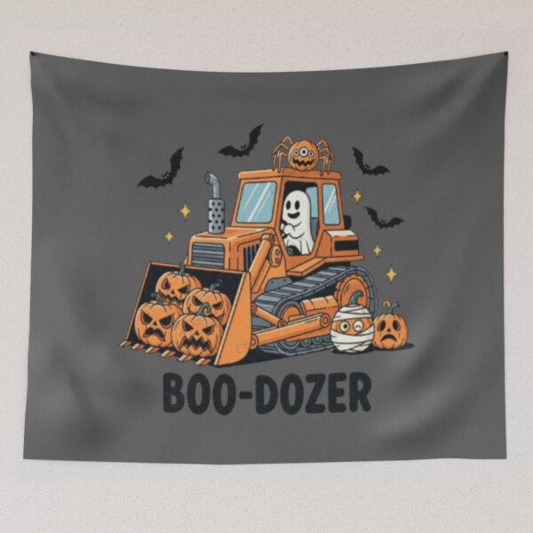 Item preview, Halloween dozer with ghost spiders and pumpkin designed and sold by szydelkowanika.