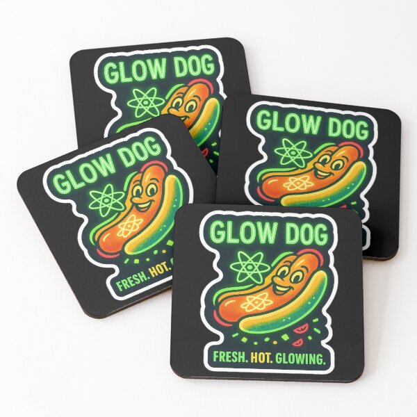 Item preview, Retro Neon Hot Dog Sticker – Funny Atomic Age Food Comic Art, Glowing Fast Food Humor Gift designed and sold by JacobKAurumhead.