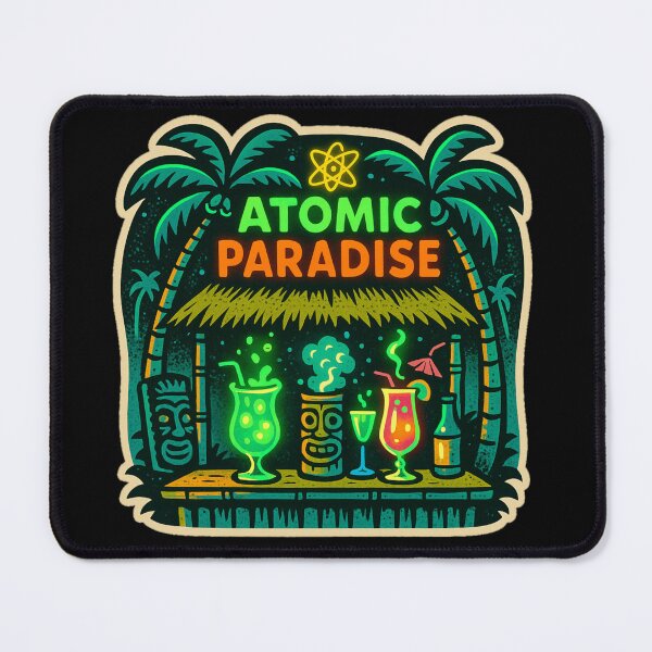 Item preview, Retro Tiki Bar Neon Sign Sticker – Vintage Atomic Paradise Cocktail Art, Funny Tropical Retro Gift designed and sold by JacobKAurumhead.