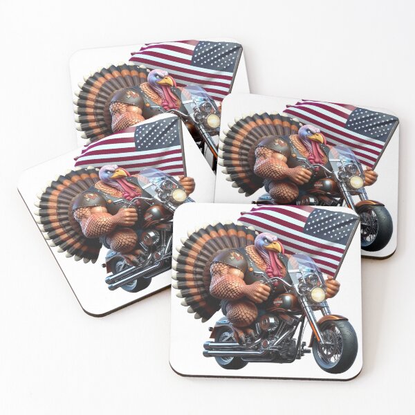 Item preview, Thanksgiving Turkey Biker - Born to Ride, Basted to Shine designed and sold by LavIsInTheAir.