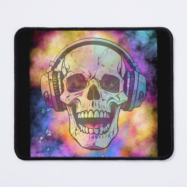 Item preview, Skull with Headphones over Colorful Smoke designed and sold by SJ5Designs.