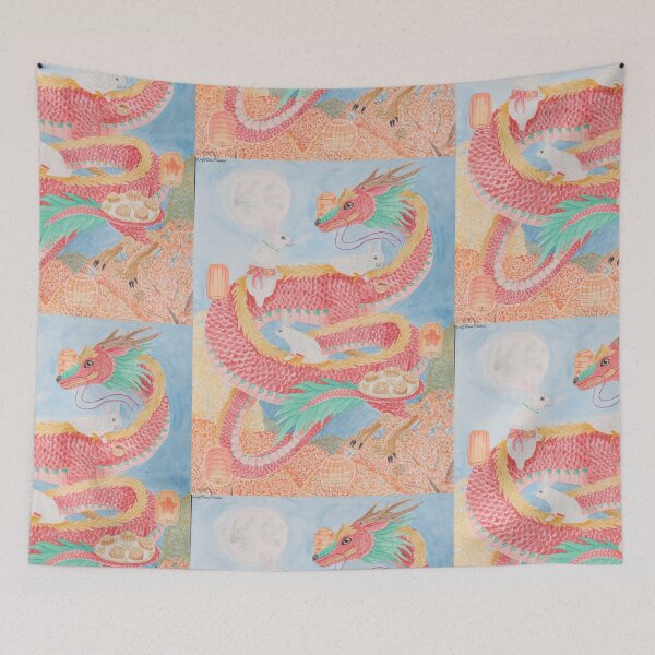 Item preview, Chinese moon festival watercolor painting designed and sold by WolfRaven Creations.
